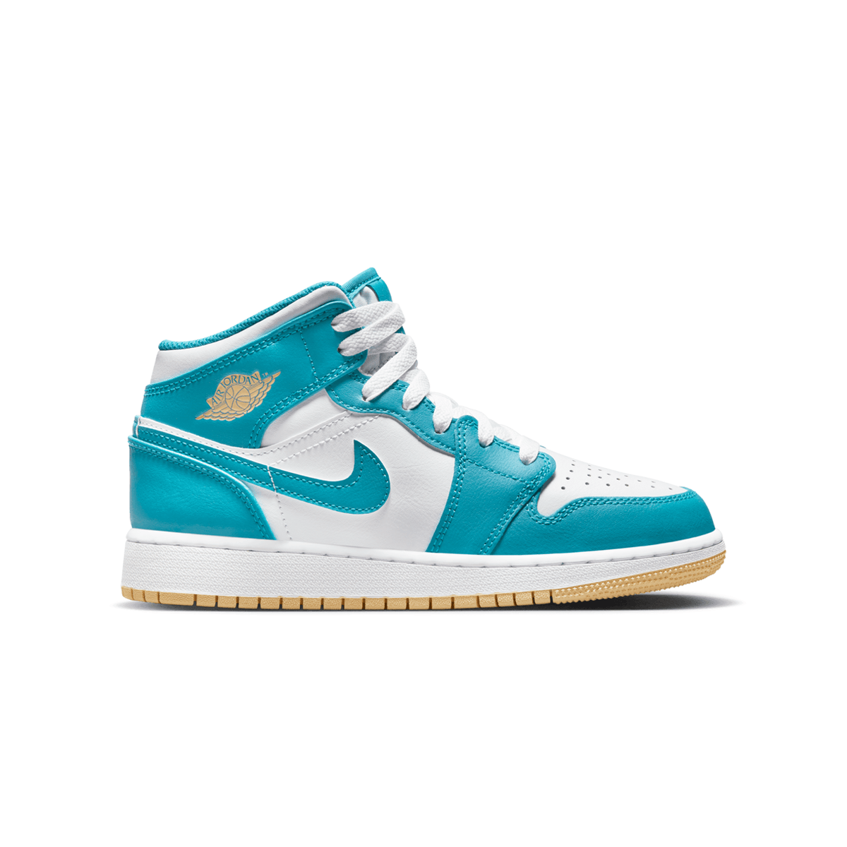 Kids Air Jordan 1 Mid 'Aquatone' Sneakers - Light Blue & White Basketball Shoes for Boys & Girls - Perfect for School, Sports & Casual Wear