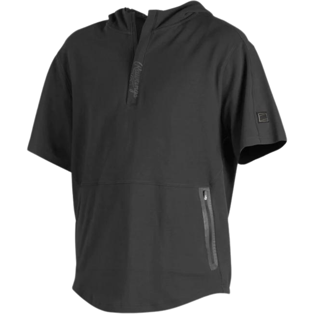 Rawlings Adult Gold Collection 1/4 Zip Short Sleeve Hoodie GCJJ - Premium Baseball Pullover for Training & Casual Wear
