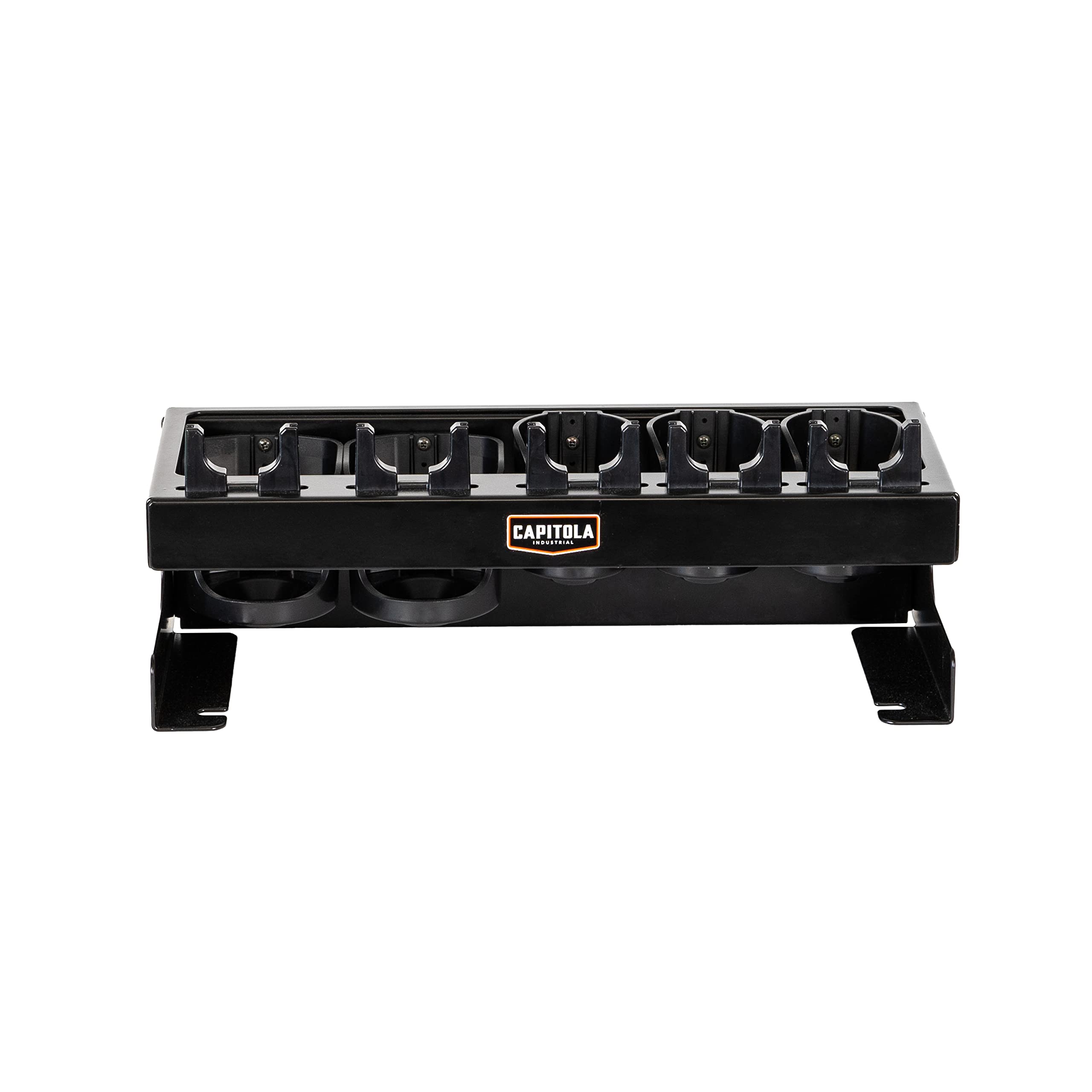 Heavy-Duty Power Tool Storage Organizer with 5 Cup Holders - Wall Mounted Garage Tool Organizer & Drill Bit Holder for Cabinets, Workbenches - Perfect for Workshop, Garage, and DIY Projects
