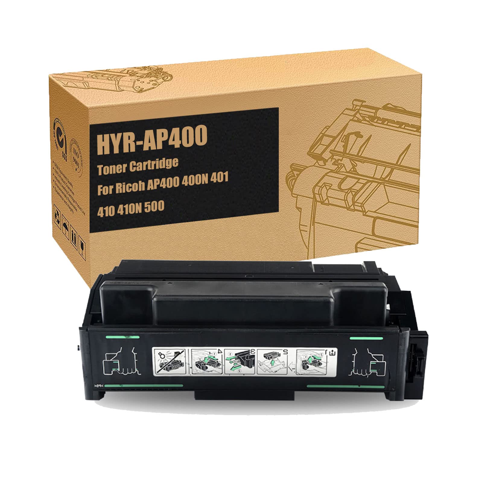 RICOH AP400 Toner Replacement Cartridge - Compatible with Ricoh AP400, AP400N, AP401, AP410, AP410N, AP500 Printers - 15,000 Page Yield - Non-Damaging to Printer - Long-Lasting Performance (5% A4 Page Coverage) - Ideal for Office & Home Printing Needs