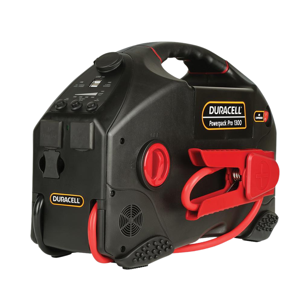 Duracell Powerpack Pro 1300 Portable Power Station - 2 AC Outlets & Dual 2.4A USB Ports for Camping, Emergencies & Outdoor Adventures
