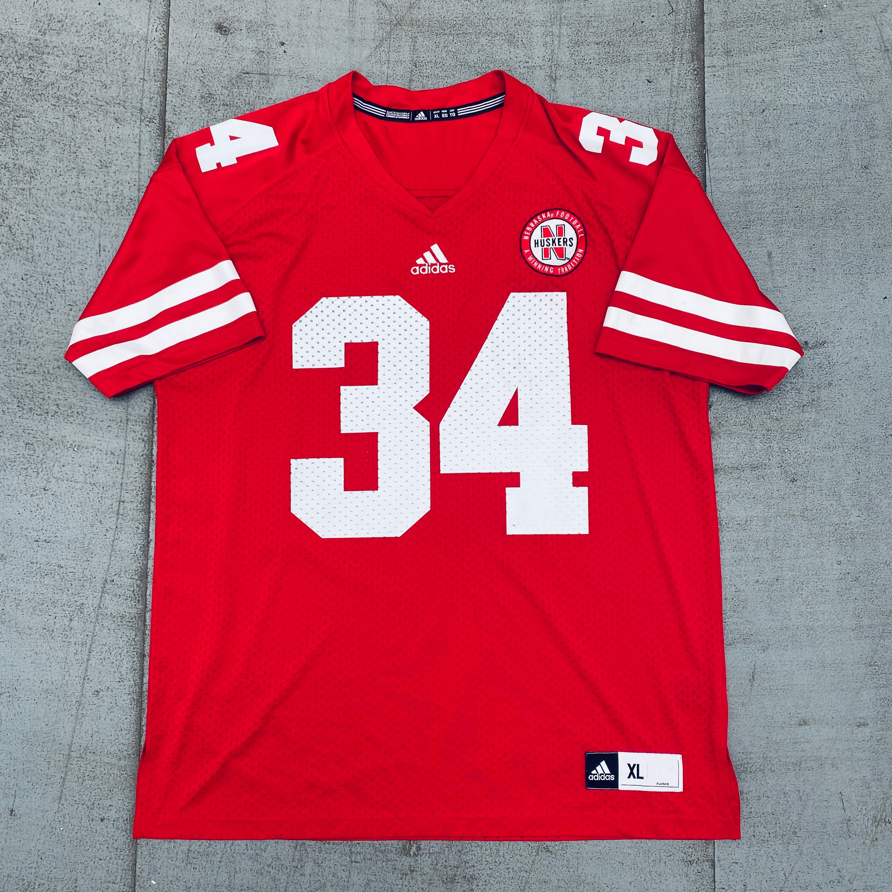 Adidas Nebraska Cornhuskers #34 Trev Alberts Football Jersey - XL Size | Perfect for Game Day, Tailgating & Fan Apparel
