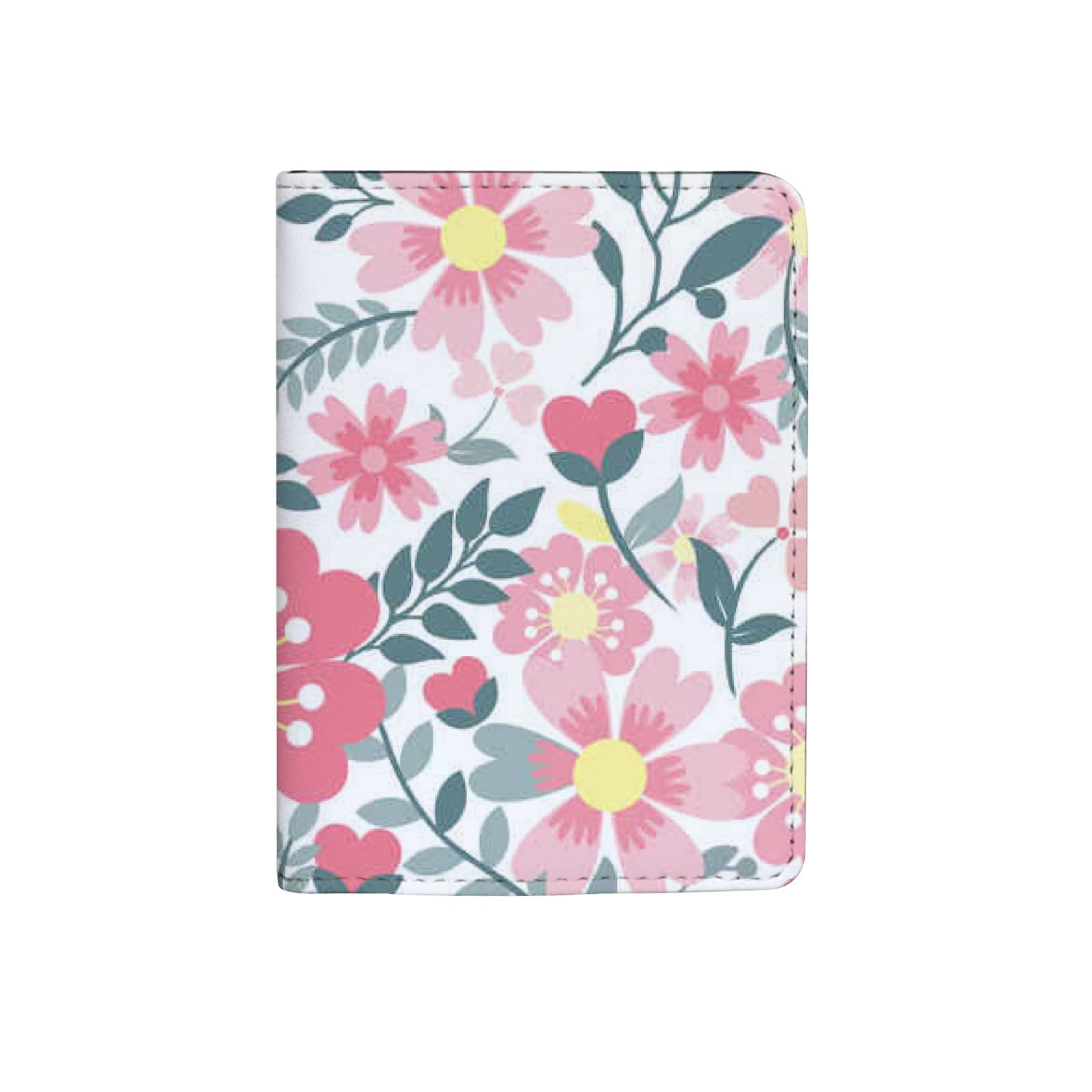 Floral Leaf PU Leather Passport Cover Holder - RFID Blocking Travel Wallet Organizer with Card Slots for International Trips & Vacations