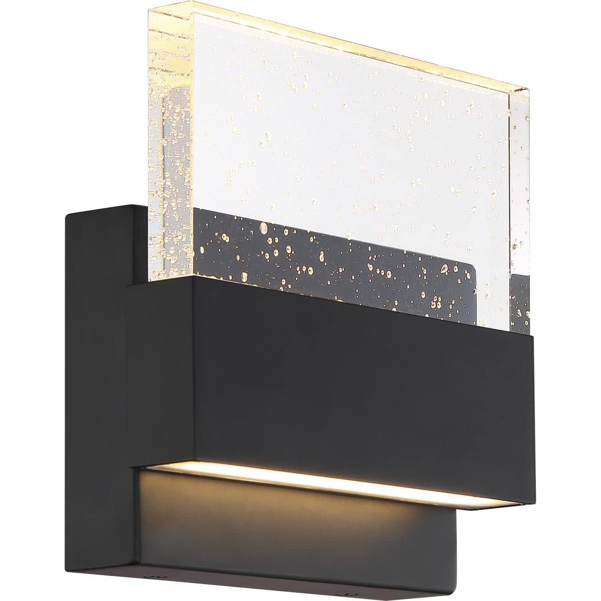 Nuvo Matte Black Finish with Seeded Glass - Elegant Home Decor for Kitchen, Bathroom & Living Room