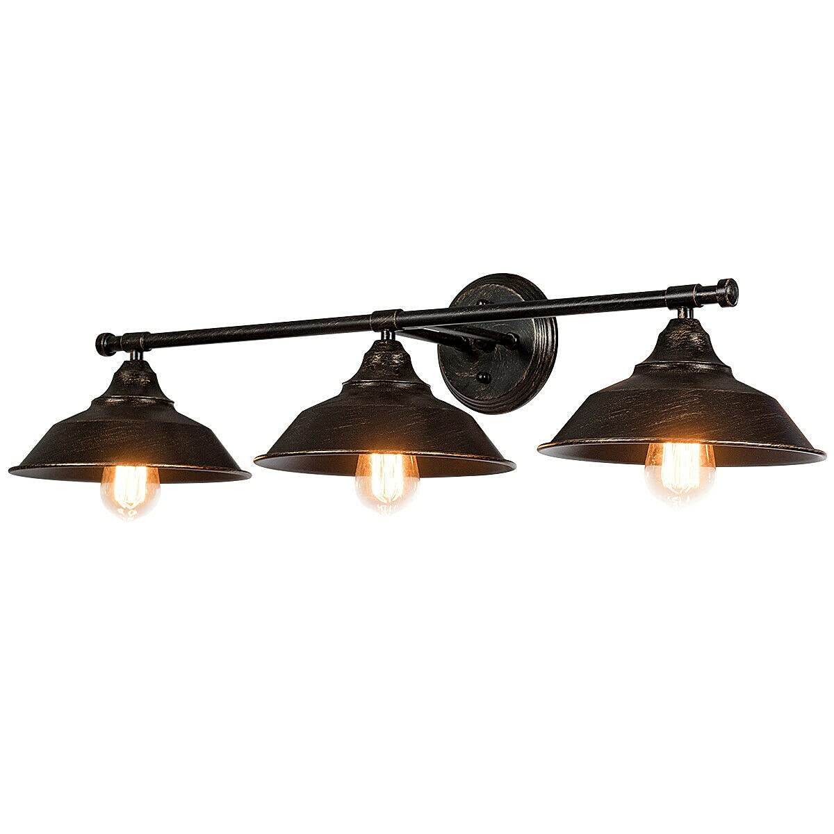 Vintage Wall Sconce Light Fixture - 3-Light Farmhouse Bathroom Lighting for Bedroom & Kitchen