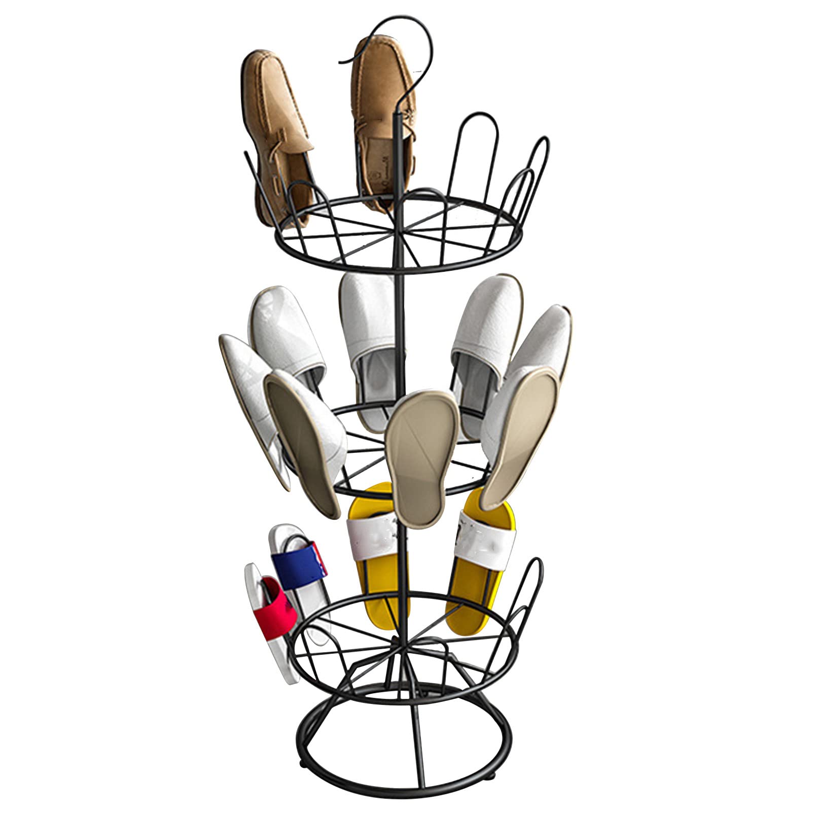 3-Tier Shoe Rack Organizer - Space Saving Hanging Shoe Shelf for Entryway, Closet & Bathroom | Multifunctional Shoe Storage Tower with Drain Holes | Perfect for Drying Slippers, Sandals & Sneakers in Small Spaces
