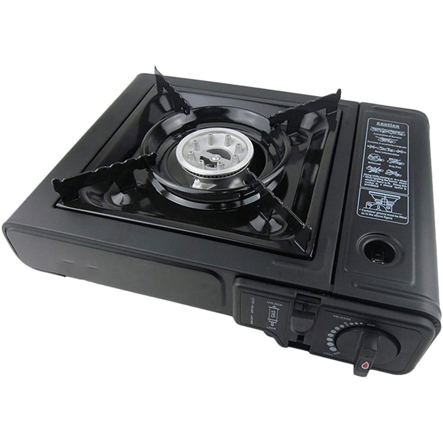 Portable Butane Gas Stove with Carrying Case - Compact Outdoor Camping Stove for Hiking, Backpacking & Picnics - Lightweight Cassette Gas Burner for Cooking, Boiling & Outdoor Adventures