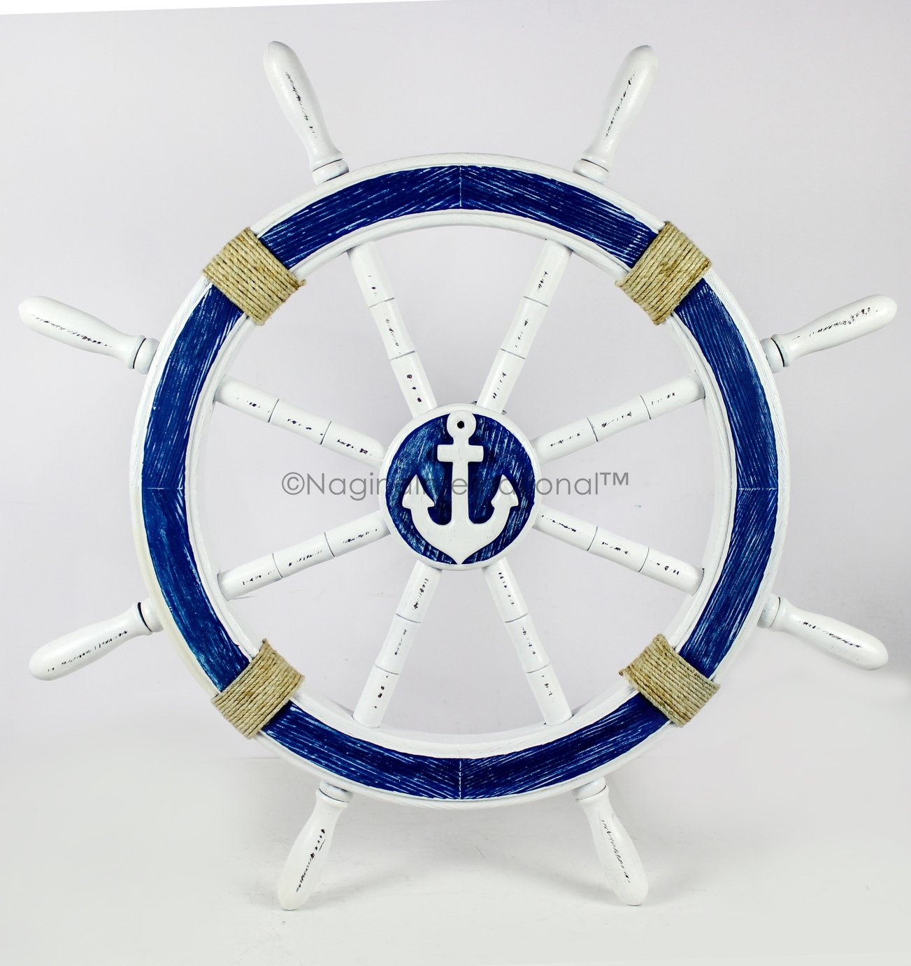 Premium Nautical Ship Wheel Wall Decor - 48