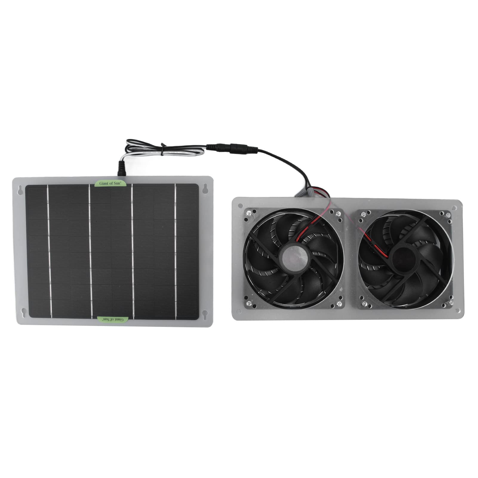 100W 12V Solar Panel Fan Kit - Waterproof Dual Exhaust Fans with Solar Panel for Greenhouses, Chicken Coops, Sheds & Pet Houses - Ideal for Ventilation in Small Spaces, Crawl Spaces & Outdoor Shelters