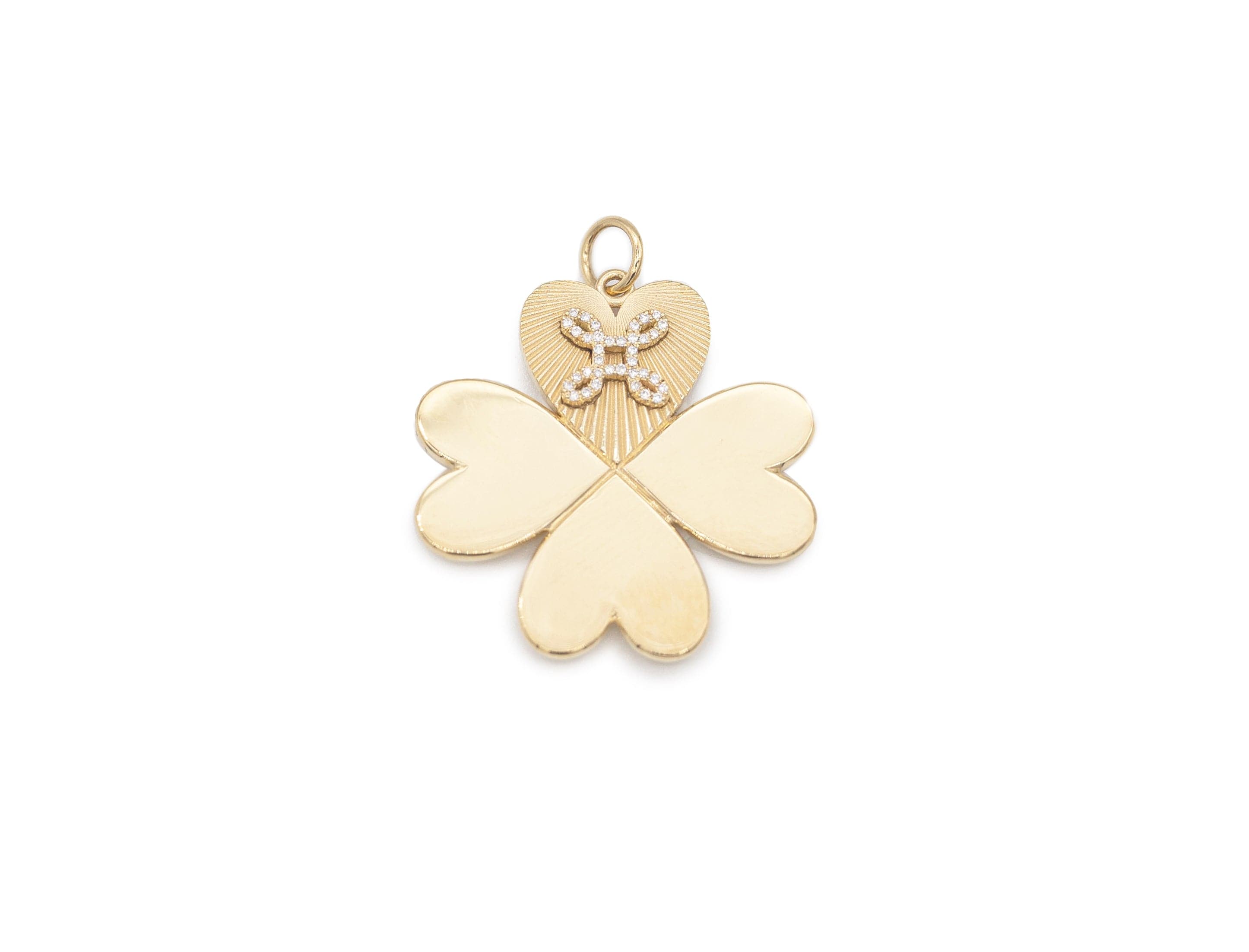 Love Knot Heart Clover Pendant Necklace - Large Medallion Charm for Women | Perfect for Valentine's Day Gifts, Anniversary Presents & Romantic Occasions