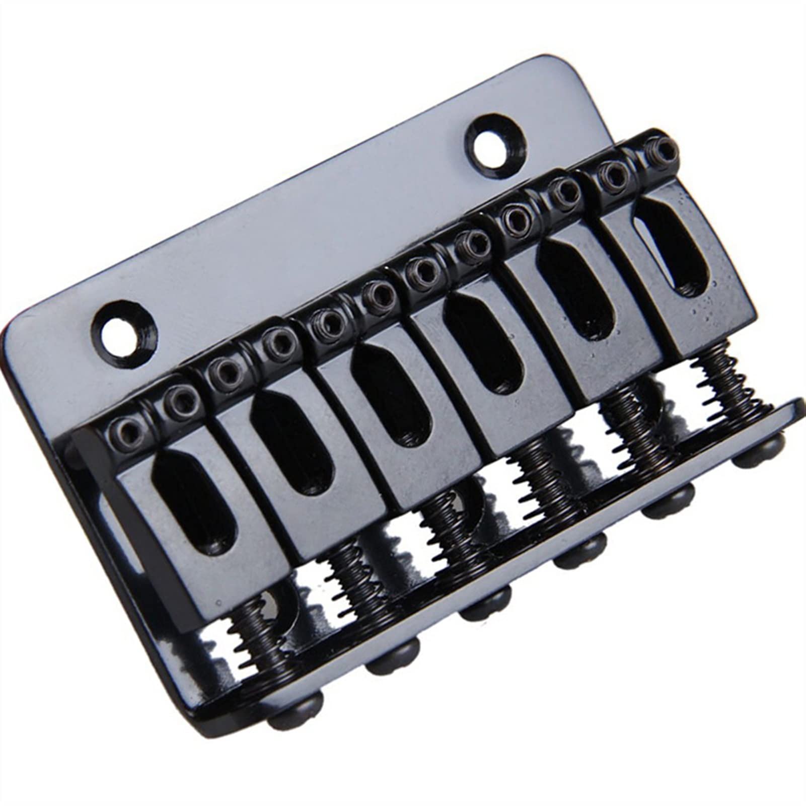 6 String Hardtail Top-Loading 65mm Electric Guitar Bridge - Black Replacement Bridge Part for Fender Stratocaster & Telecaster Style Guitars - Perfect for Upgrades & Repairs
