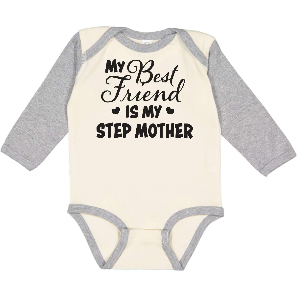 My Best Friend is My Step Mom Heart Design Long Sleeve Creeper for Family Bonding & Casual Outings