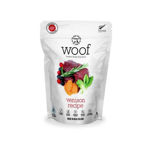 Premium Freeze-Dried Venison Dog Food - New Zealand Natural Woof, 280g | Grain-Free, High-Protein Treat for All Breeds | Perfect for Training, Travel & Outdoor Adventures