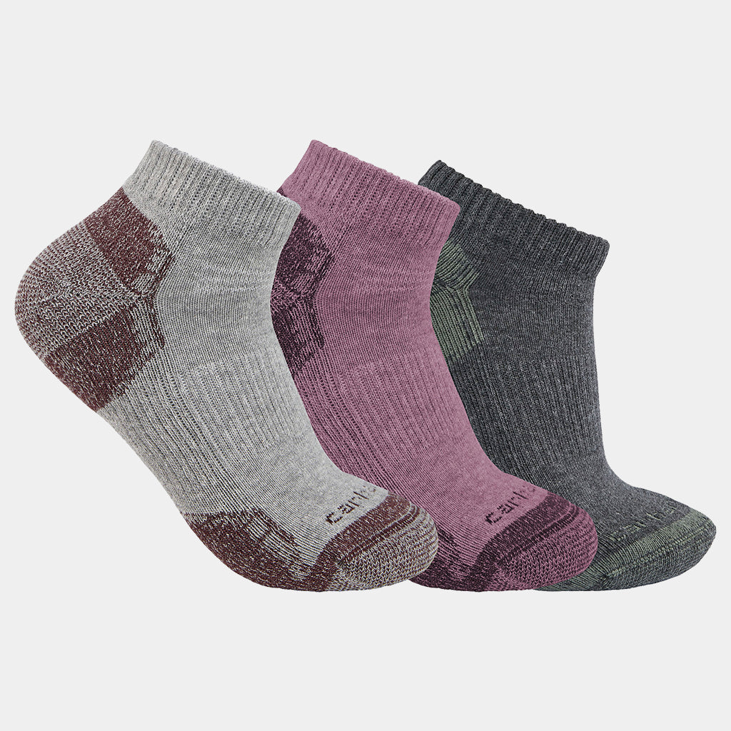 Carhartt Women's Low Cut 3-Pack Socks - Breathable Comfort for Work, Hiking & Everyday Wear