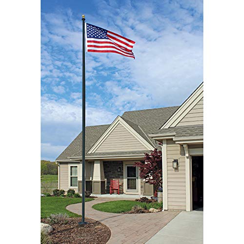 20ft Flagpole Kit with 3x5 American Flag - Easy Install for Home & Garden