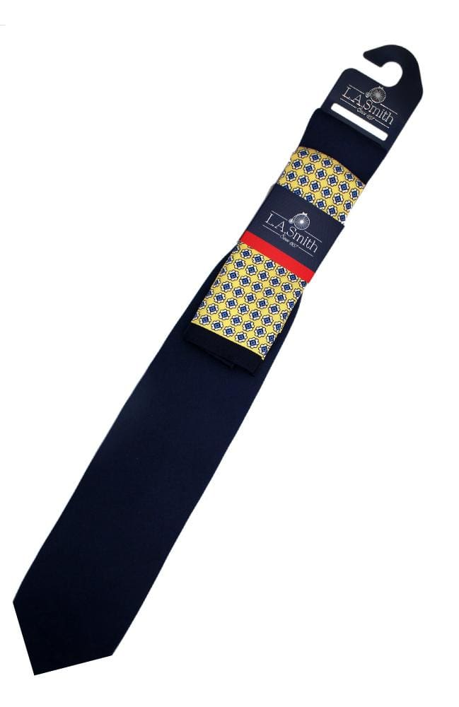 Luxury Yellow Medallion Silk Tie and Pocket Square Set - Elegant Necktie & Hanky for Men - Perfect for Weddings, Business Meetings & Formal Events