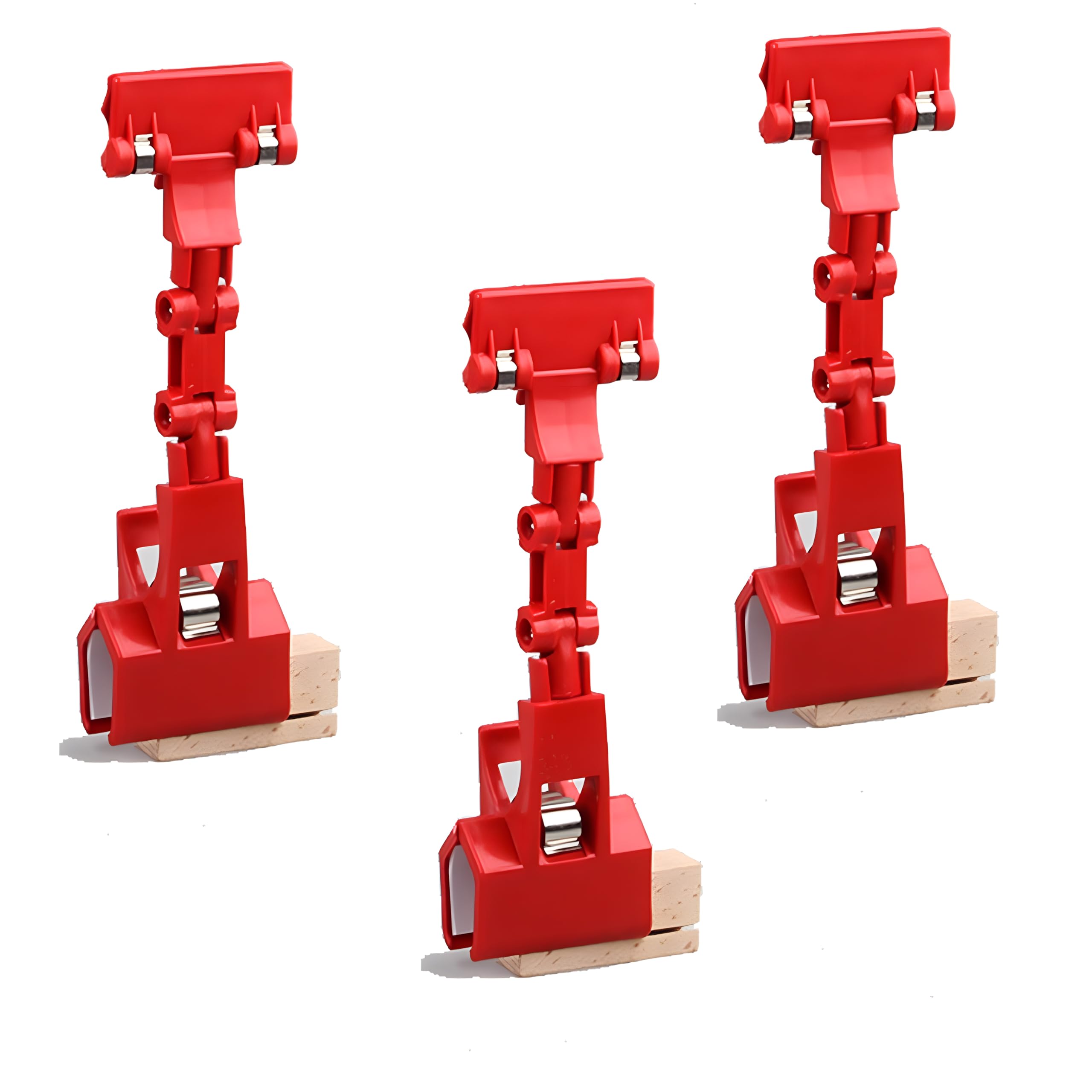 3Pcs Red Sign Clips - Heavy Duty Monitor & Tabletop Paper Holders for Office, Retail & Artist Supplies - Perfect for Computer Screens, Desks, Menus & Display Signs (Red)