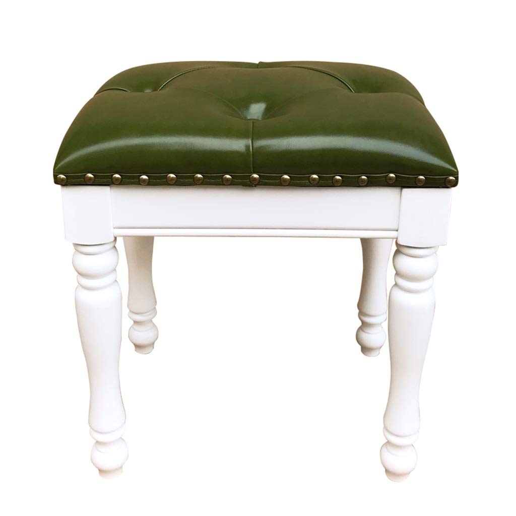 Green Vanity Bench Stool - 40x30x45cm Multi-Purpose Seat for Bedroom, Porch, Shoe Changing & Piano - Durable Home Decor Accent for Small Spaces
