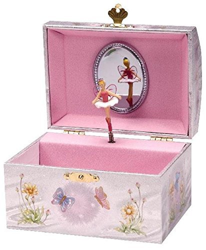 Schylling Iridescent Fairy Jewelry Box for Girls - Sparkling Music Box with Mirror & Storage - Perfect Birthday Gift for Kids, Teens & Collectors - Bedroom Decor & Jewelry Organizer