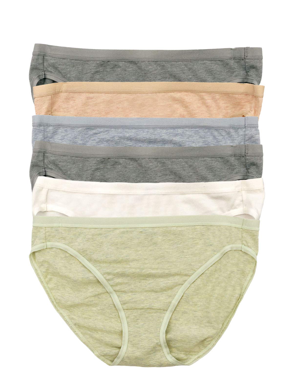 Felina Organic Cotton Bikini Underwear for Women - Soft Seamless Panties 6-Pack | Breathable Comfortable Underwear for Everyday Wear & Yoga