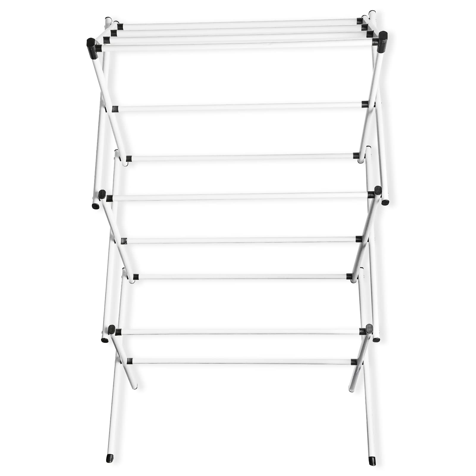 3-Tier Foldable Clothes Drying Rack - Space Saving Laundry Rack for Clothes, Towels & Linens | High Stability Indoor Dryer for Hanging Clothes (White) | Perfect for Apartments, Dorms & Small Spaces