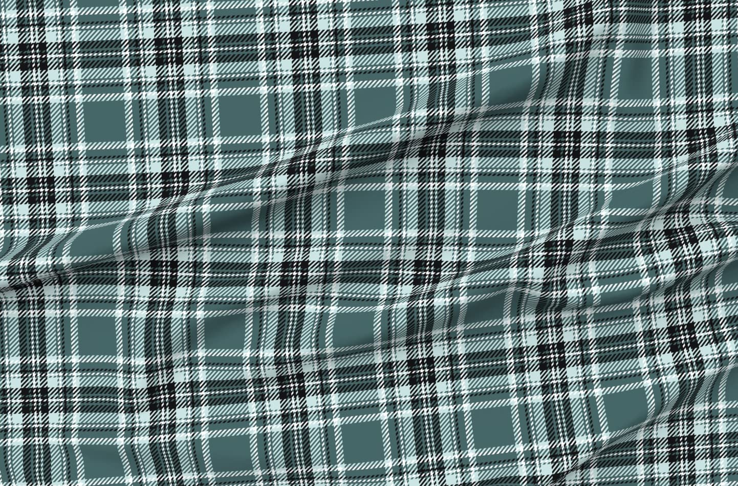 Pine Mint Plaid Tartan Fabric by Spoonflower - Scottish Kilt Print Upholstery Velvet Fabric by The Yard for Home Decor, Curtains & Apparel | Perfect for DIY Projects, Sofa Covers & Traditional Scottish Clothing