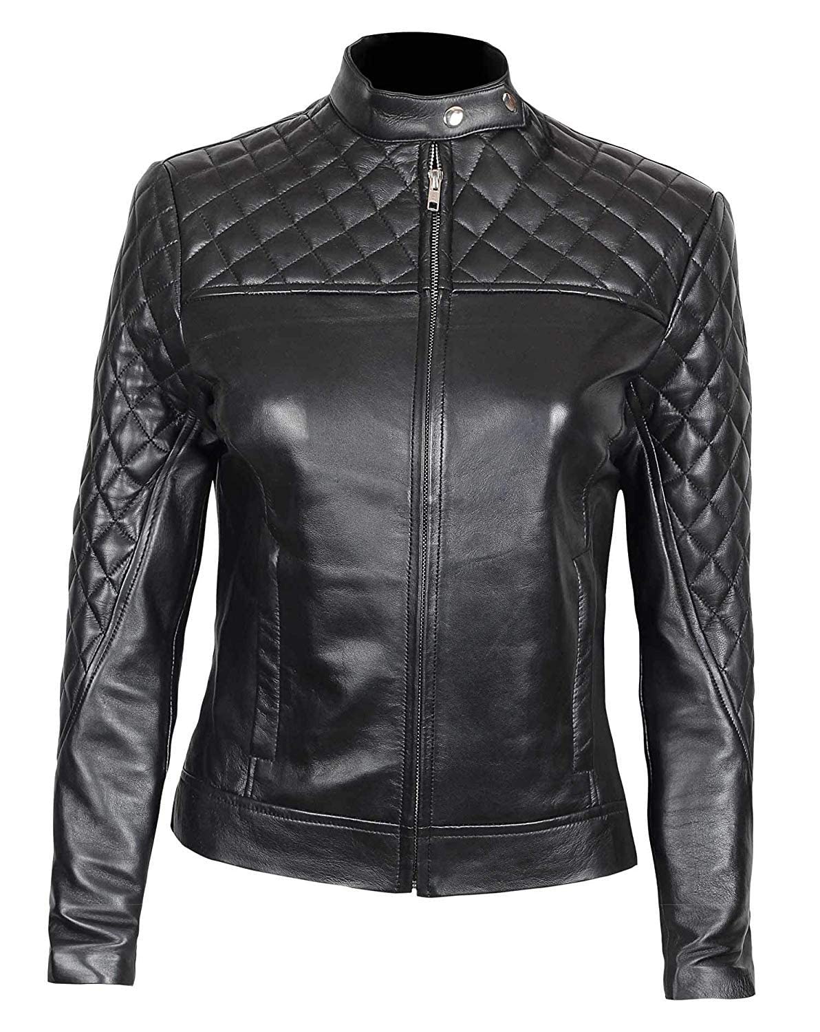 Genuine Lambskin Leather Jacket for Women - Stylish & Durable Women's Biker Jacket - Perfect for Casual Outfits, Date Nights & Fall Fashion
