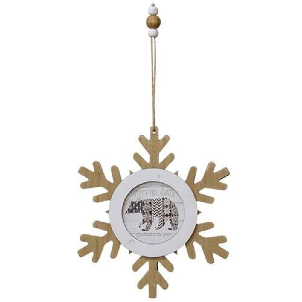 Nordic Bear Wood Ornament - Handmade Christmas Tree Decoration for Holiday Home Decor, Perfect for Xmas Gifts & Winter Festival Decorations