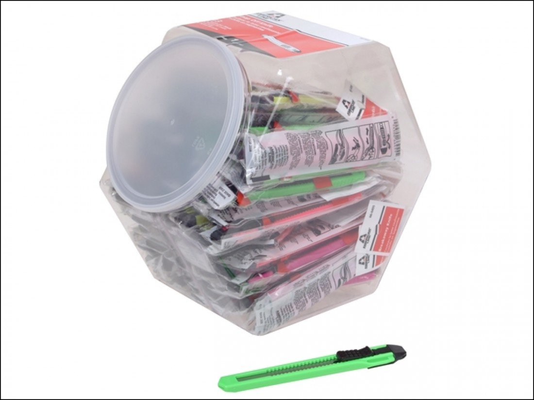 Personna Plastic Neon 9mm Snap-Off Utility Knife - Box of 75 Blades with 1 Handle | Precision Cutting for Crafts, Packaging & DIY Projects
