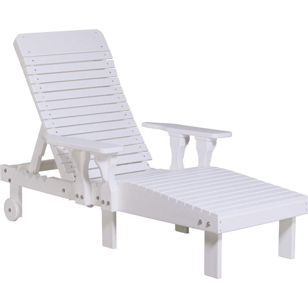 LuxCraft White Recycled Plastic Lounge Chair - Eco-Friendly Outdoor Patio Furniture for Poolside, Garden & Backyard Relaxation
