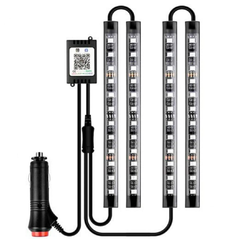 WM Home 48 LED Ambient Car Lights - Voice Control Automotive Interior Decor Lights for Footwell & Dashboard - Perfect for Night Driving, Car Parties & Custom Interior Styling