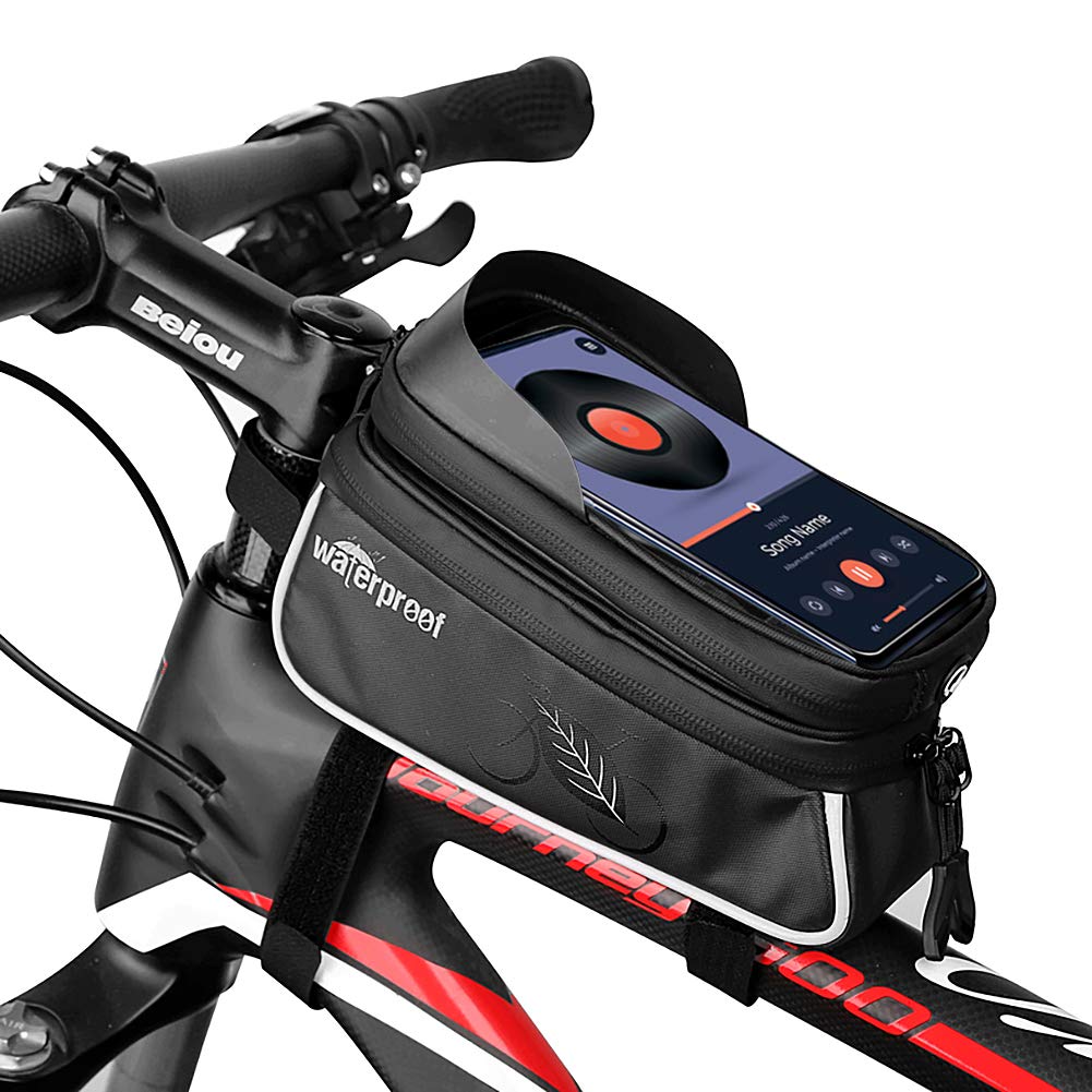 Waterproof Bike Frame Bag with Touch Screen & Sun Visor - Universal Phone Mount for Cycling | Perfect for iPhone, Android & Smartphones - Ideal for Mountain Biking, Commuting & Outdoor Adventures