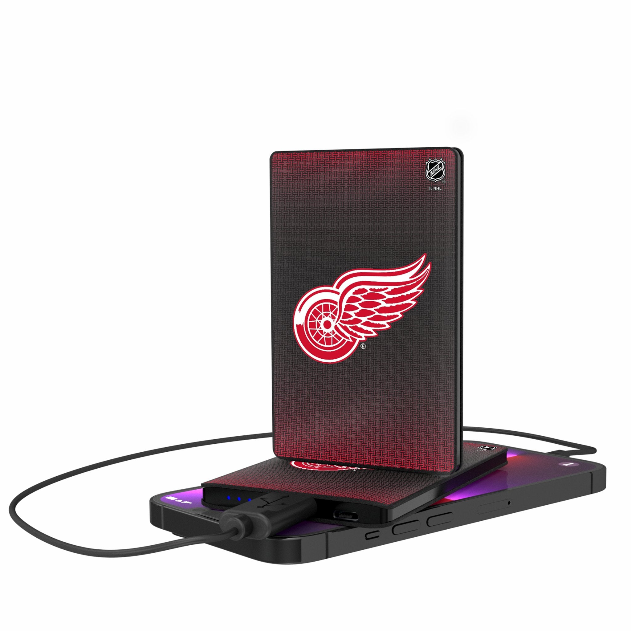Detroit Red Wings Portable 2500mAh Credit Card-Sized Power Bank - Perfect for Travel, Business & Emergency Charging On-The-Go