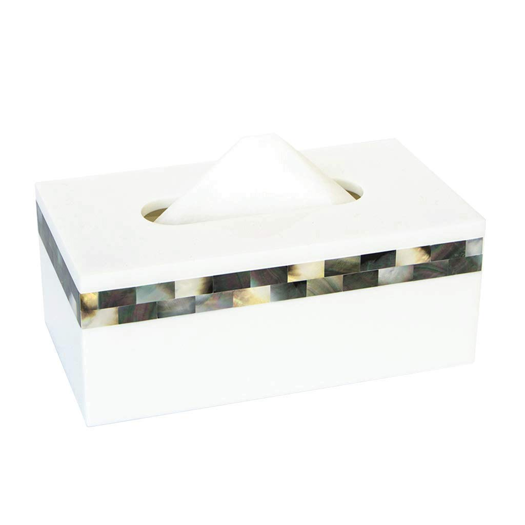 Modern Square Plastic Tissue Box Cover - Stylish Paper Facial Tissue Holder for Bathroom Vanity, Bedroom Dresser, Nightstand, Desk & Table - Perfect for Home, Office and Hotel Decor