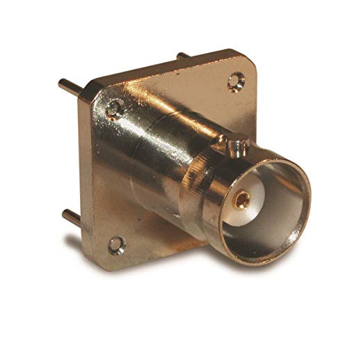 BNC Straight PCB Jack RF Connector - 50 Ohms Through Hole (Pack of 10) | Ideal for CCTV, Radio, and Network Equipment Connections