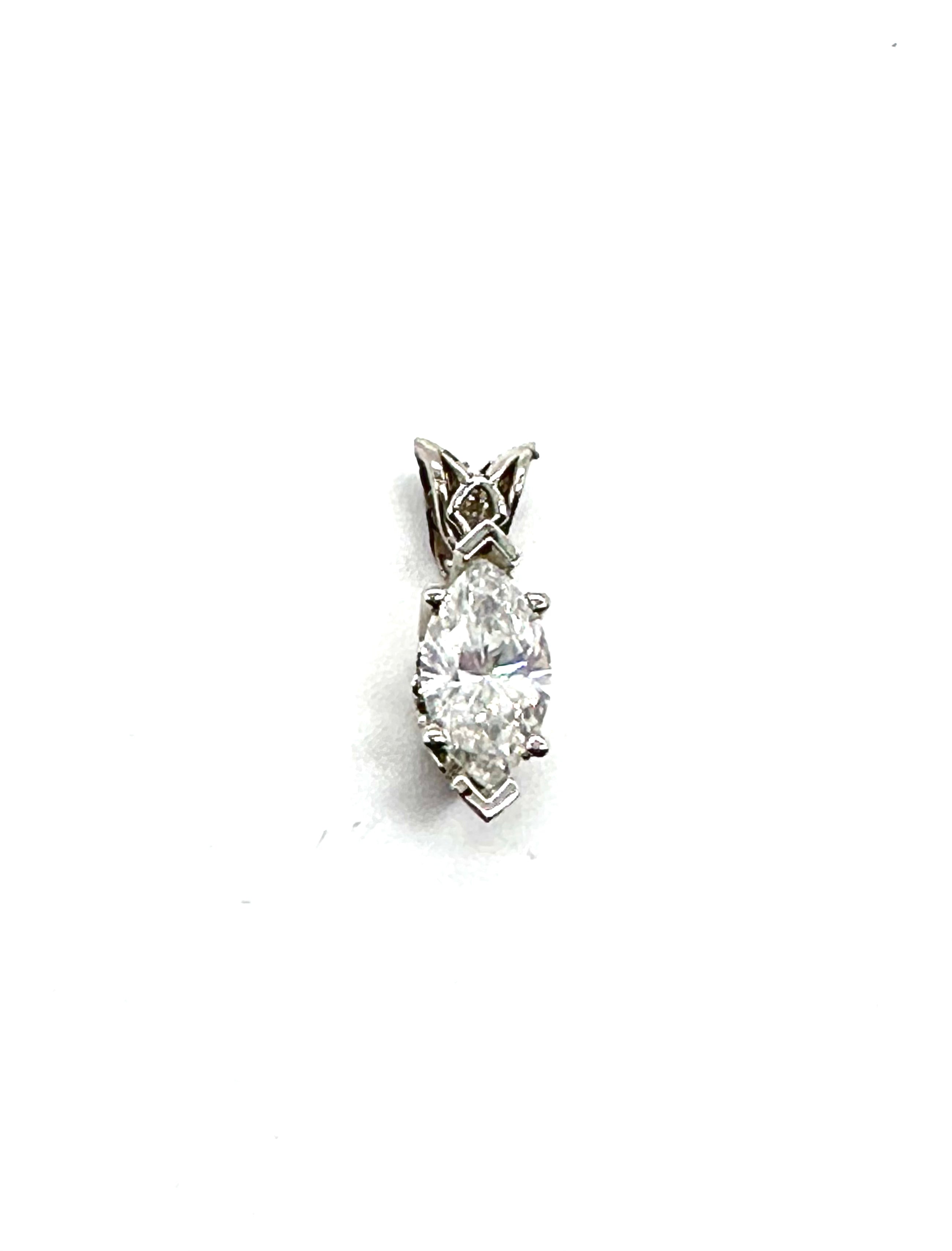 Exquisite Marquise Cut Solitaire Diamond Pendant Necklace - 14K White Gold Elegant Jewelry for Women - Perfect for Weddings, Anniversaries & Special Occasions