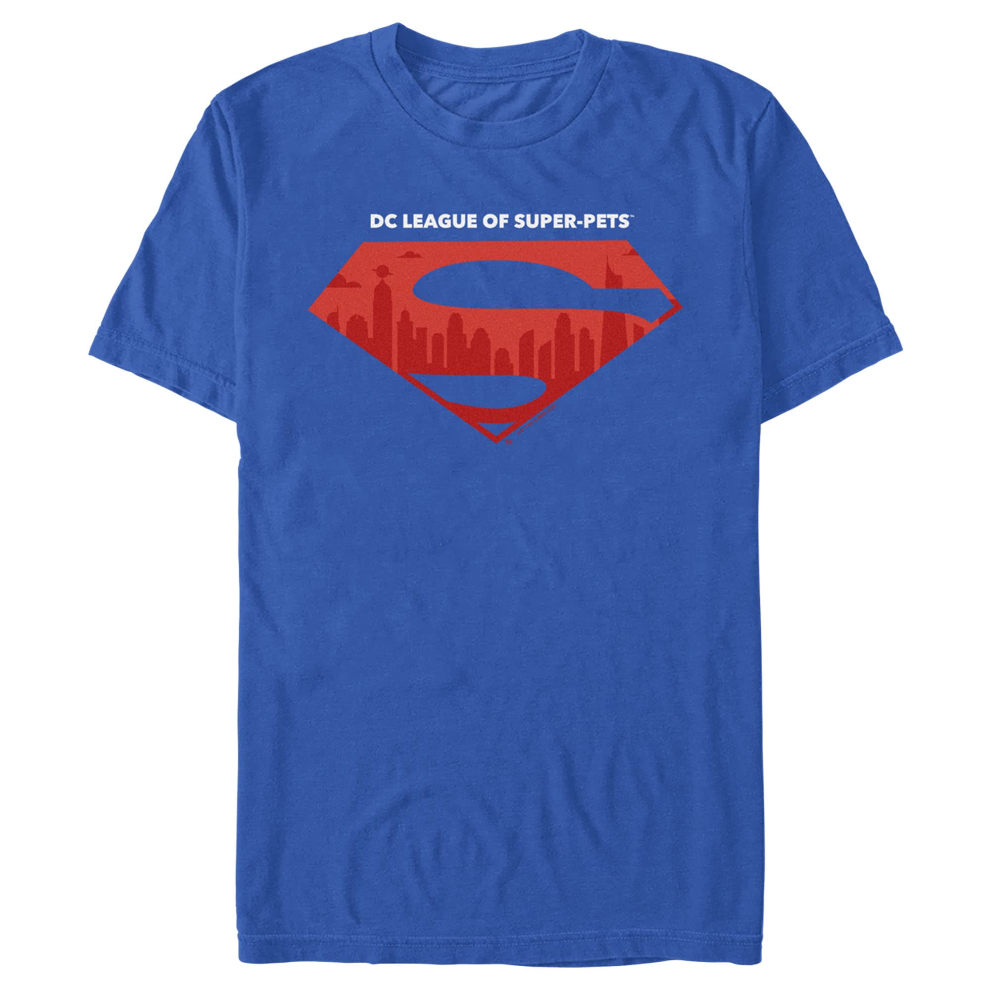 DC League of Super-Pets Superman Logo Graphic Tee for Men - Casual Superhero Cotton T-Shirt - Perfect for Movie Nights, Comic Con & Superhero Fans