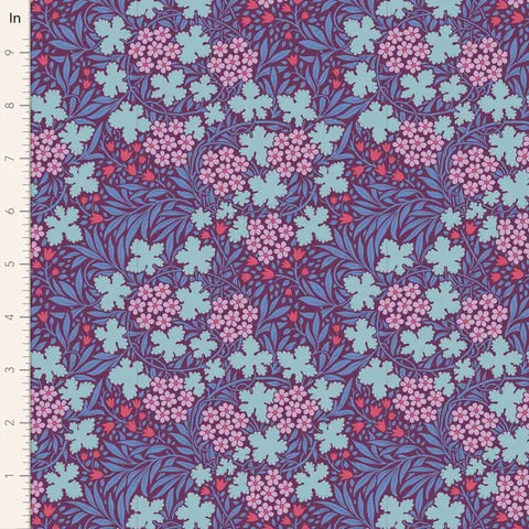 Tilda Hibernation 100524 Autumnbloom Eggplant Fabric - Perfect for Quilting, Home Decor & DIY Craft Projects