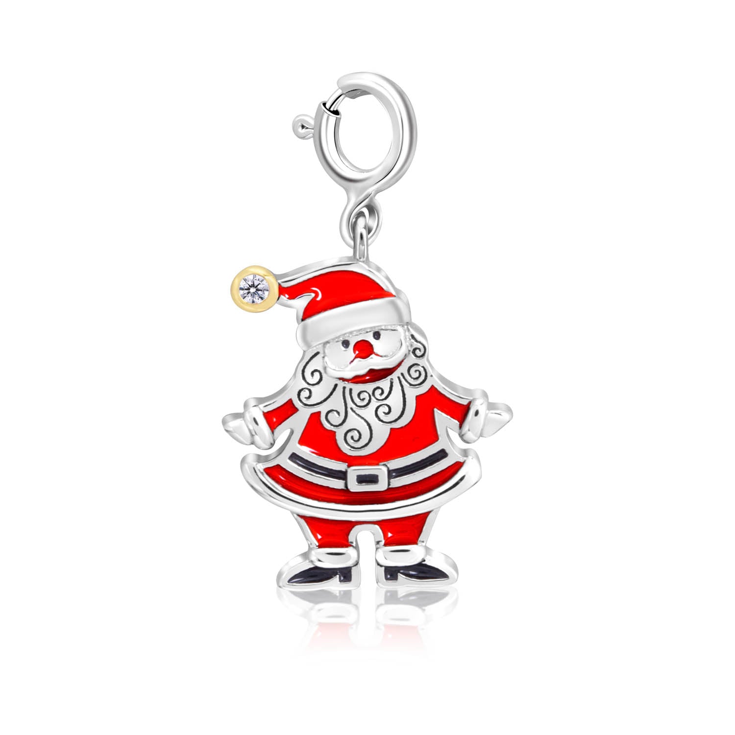 Santa Claus Charm Pendant - Christmas Holiday Jewelry Gift for Women & Men - Perfect for Necklaces, Bracelets & DIY Crafts