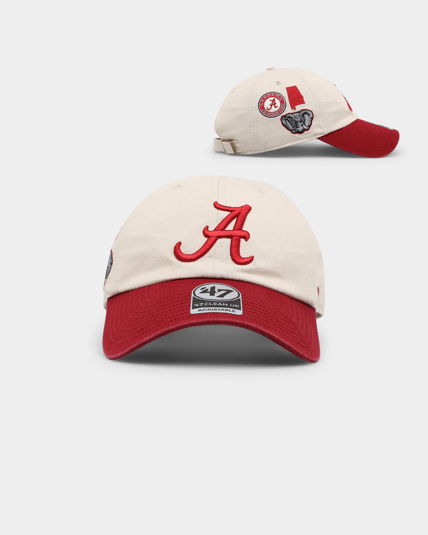 47 Brand Alabama Crimson Tide NCAA Adjustable Strapback Hat - Stylish Bone Color for College Football Fans & Game Day Outfits