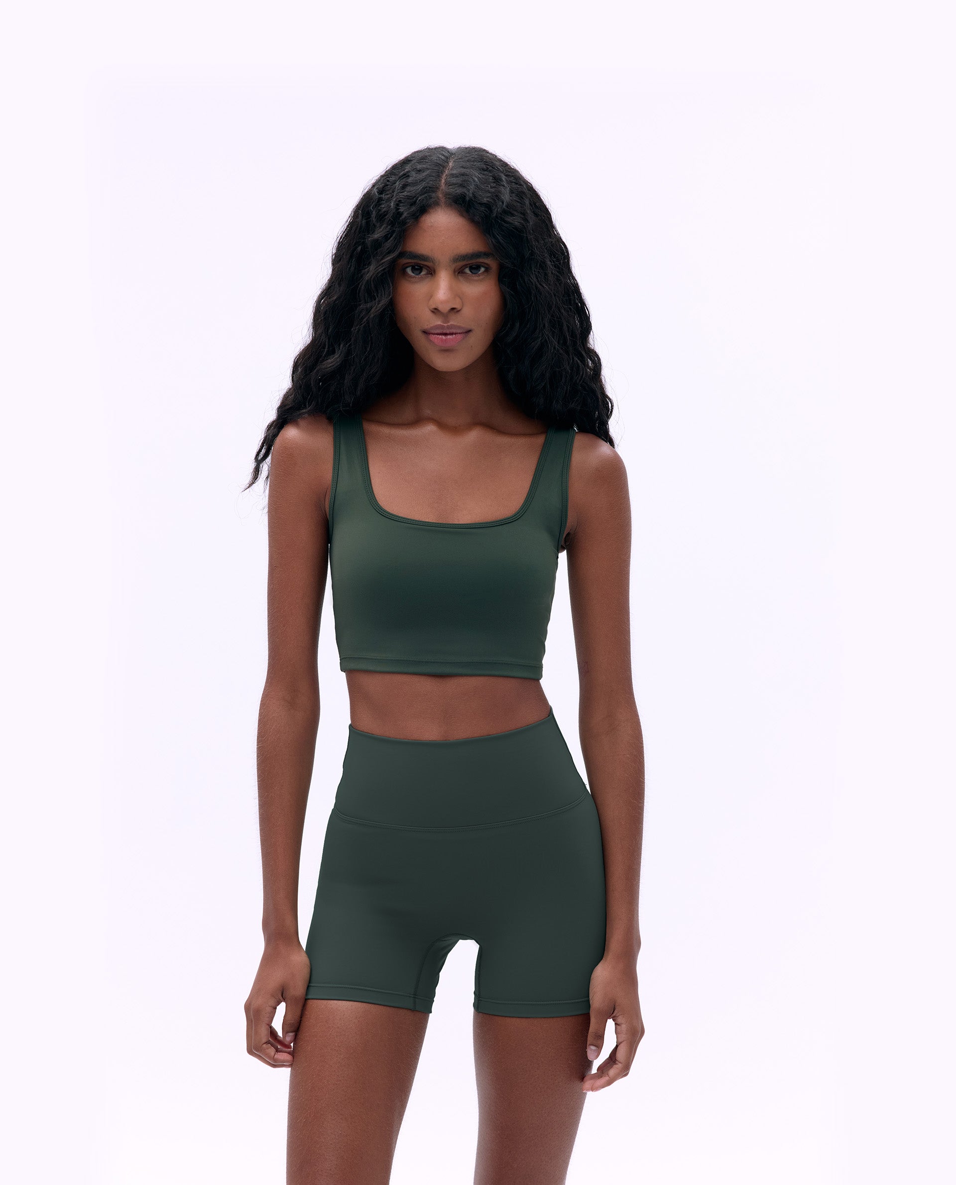 Best Square Neck Bra for Women - Dark Olive Green Comfortable Support for Yoga, Workouts & Everyday Wear