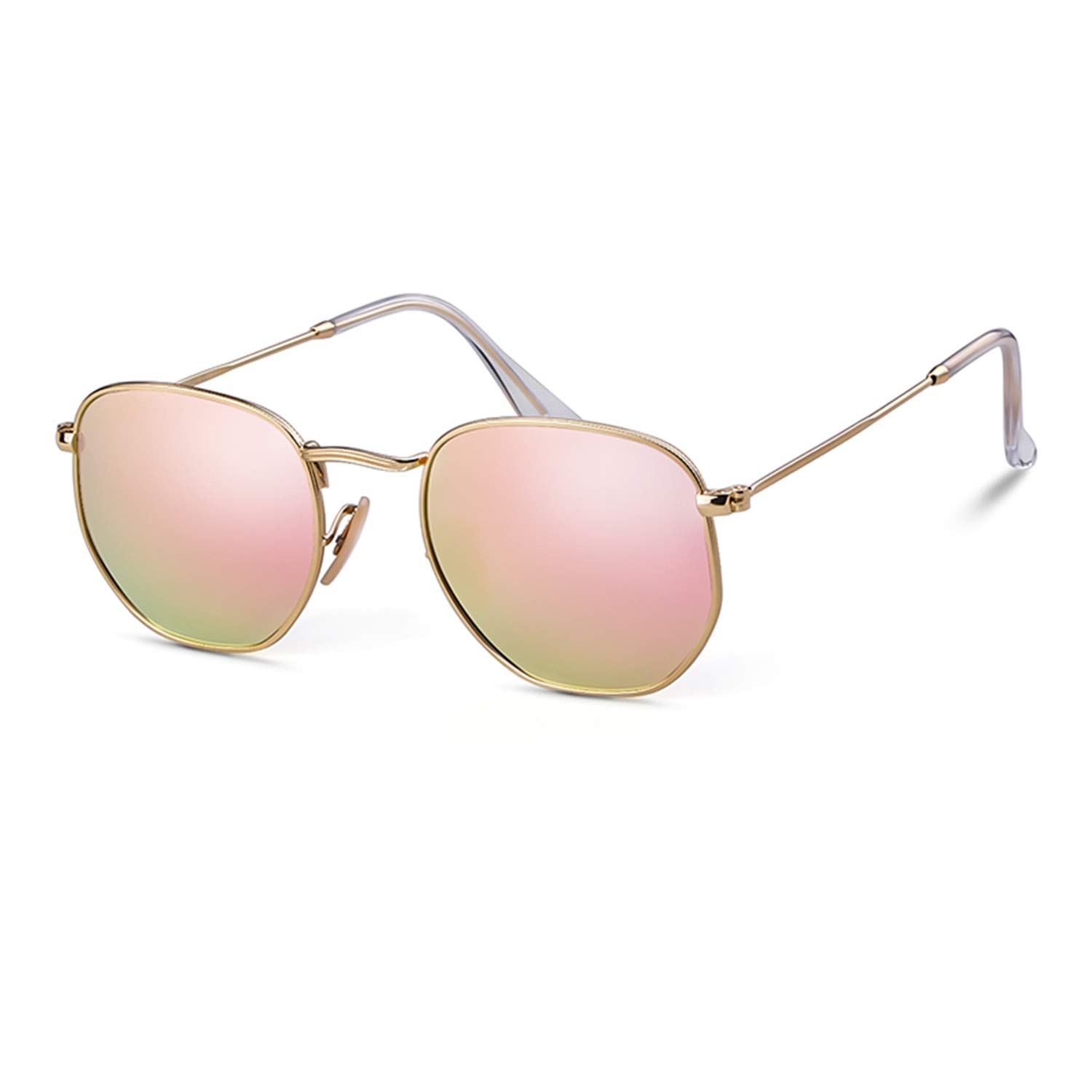 YOJUED Retro Polarized Sunglasses - Round Metal Frame Classic Small Unisex Sunglasses for Women & Men | Perfect for Driving, Beach & Outdoor Activities
