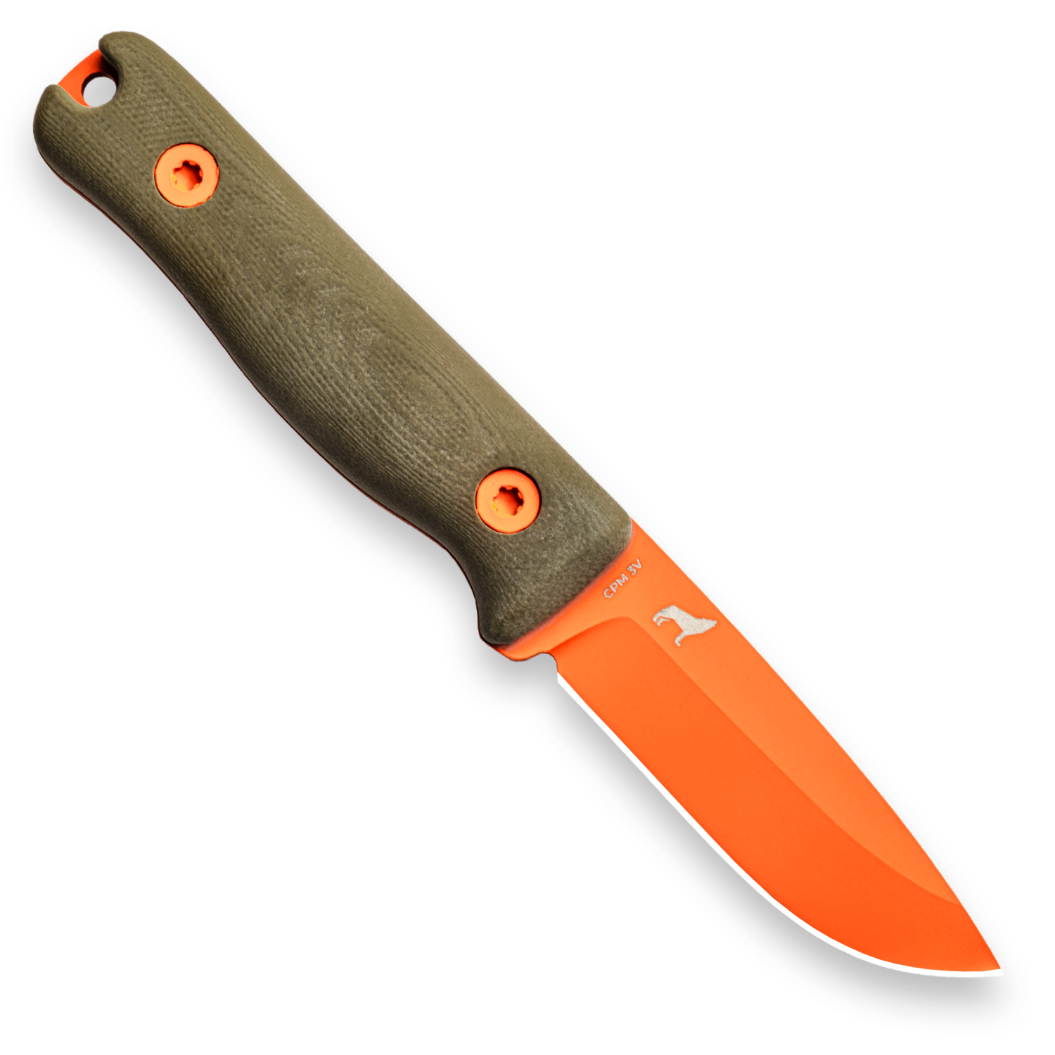 BLEM F3XC Extreme Conditions EDC Fixed Blade Knife - CPM 3V Steel, High Visibility Orange & OD Green G10 Handle - Perfect for Outdoor Survival, Hunting, and Tactical Use