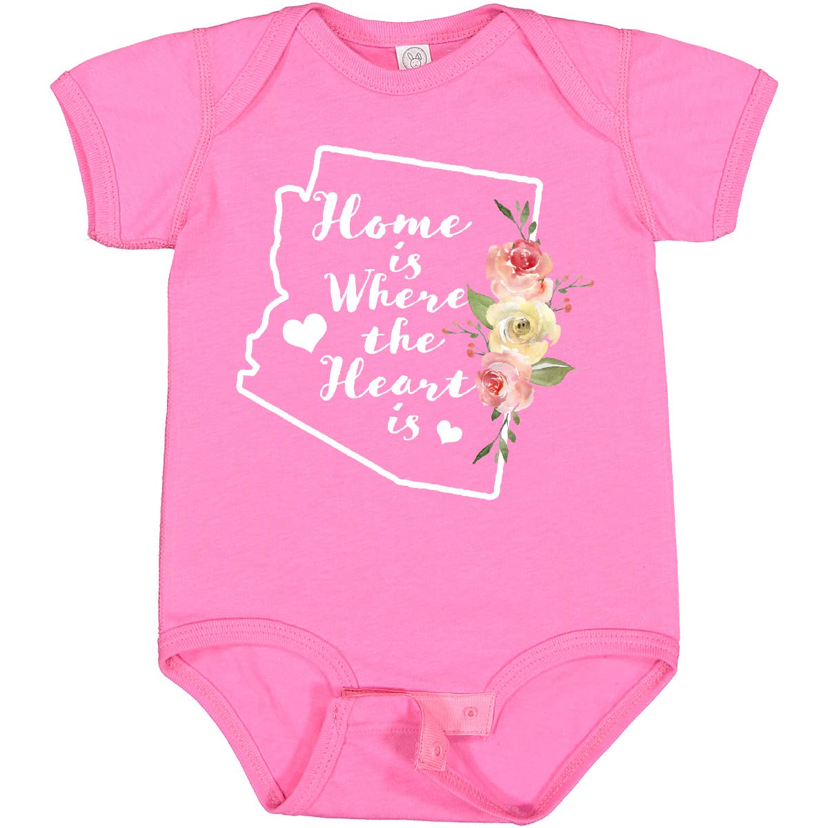 Inktastic Arizona Home is Where The Heart is Watercolor Baby Bodysuit - Soft Cotton Infant Onesie for Newborns, Cute Gift for Baby Showers & Family Photos