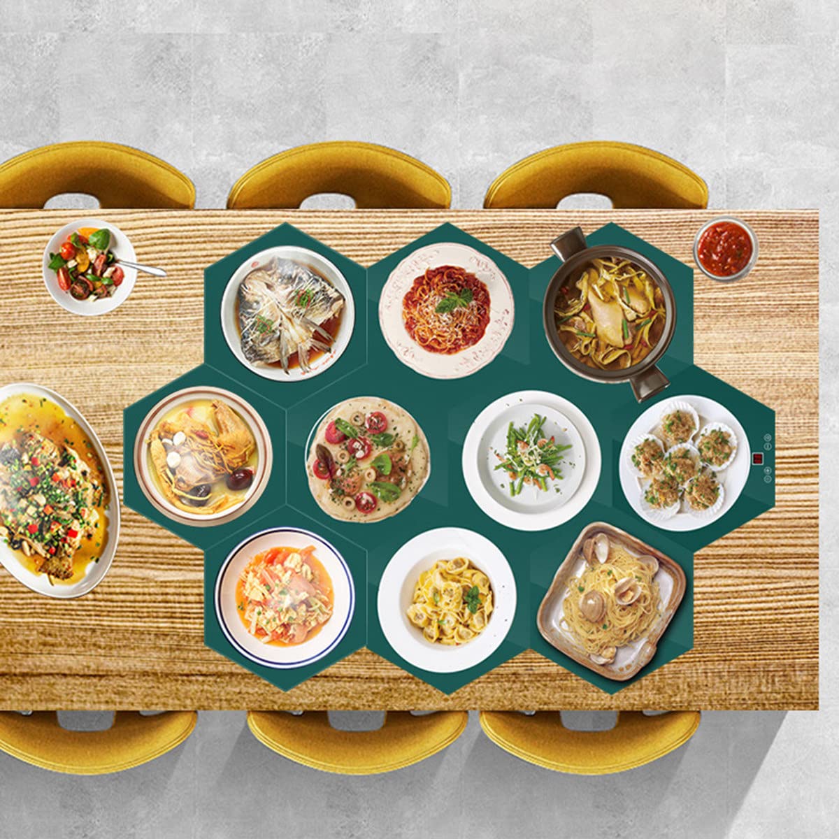 Electric Warming Tray with Touch Temperature Control - Spliceable Hot Plate for Food, Tempered Glass Buffet Server for Parties & Events (10-Piece Set) - Perfect for Holiday Gatherings, Catering & Home Entertaining