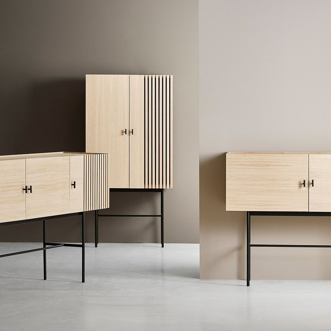 Modern High Sideboard Storage Cabinet - Stylish and Functional Entryway, Living Room, or Dining Room Furniture