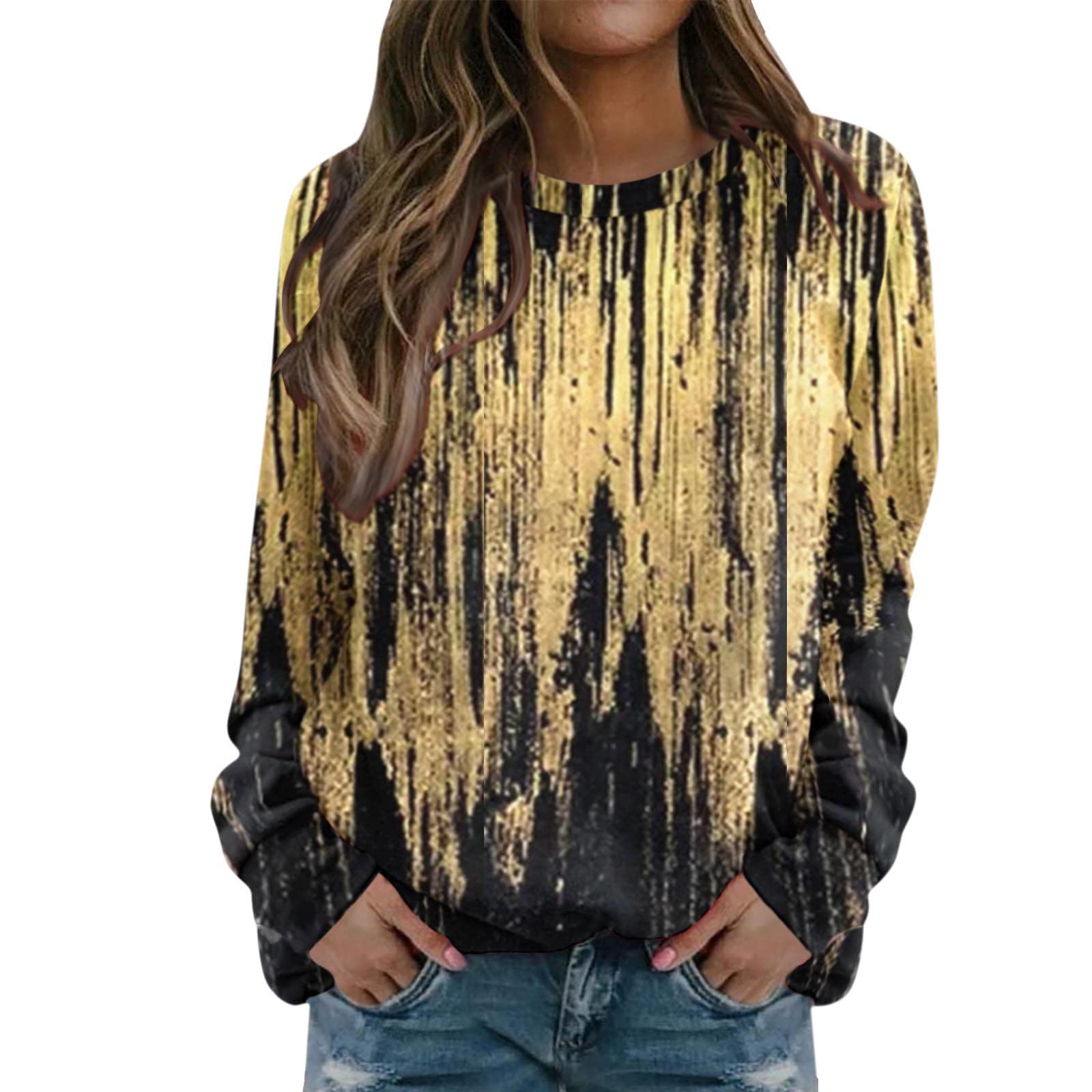 Felwors Women's Oversized Fleece Graphic Sweatshirt - Long Sleeve Crewneck Casual Pullover Jacket | Cozy Winter Wear, Street Style Fashion, Lounge & Outdoor Activities