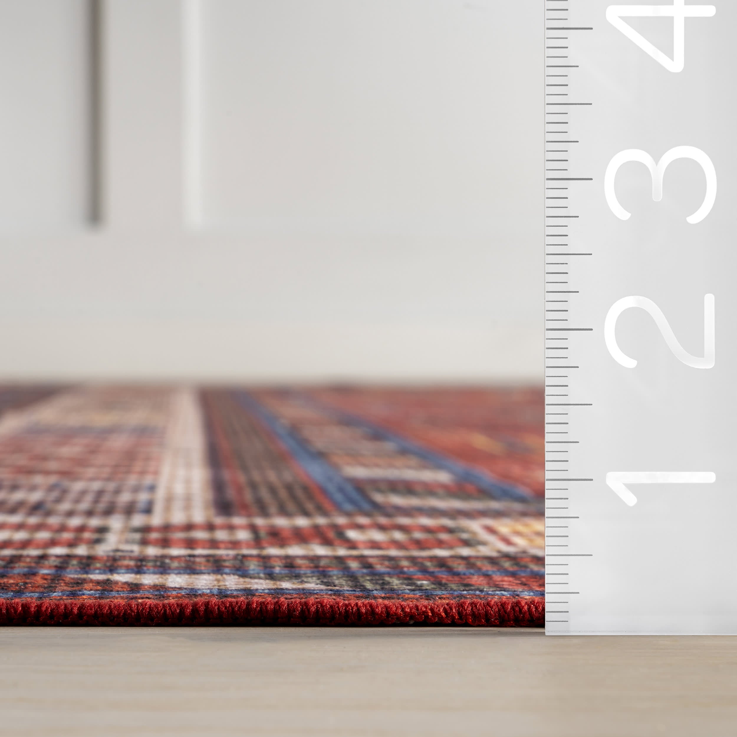 Davina Classic Spill Proof Washable Rug - Non-Slip Kitchen Bathroom Mat, Stain Resistant Indoor Outdoor Carpet for Home Decor (Brick Red) | Perfect for Living Room, Bedroom, Entryway & High Traffic Areas