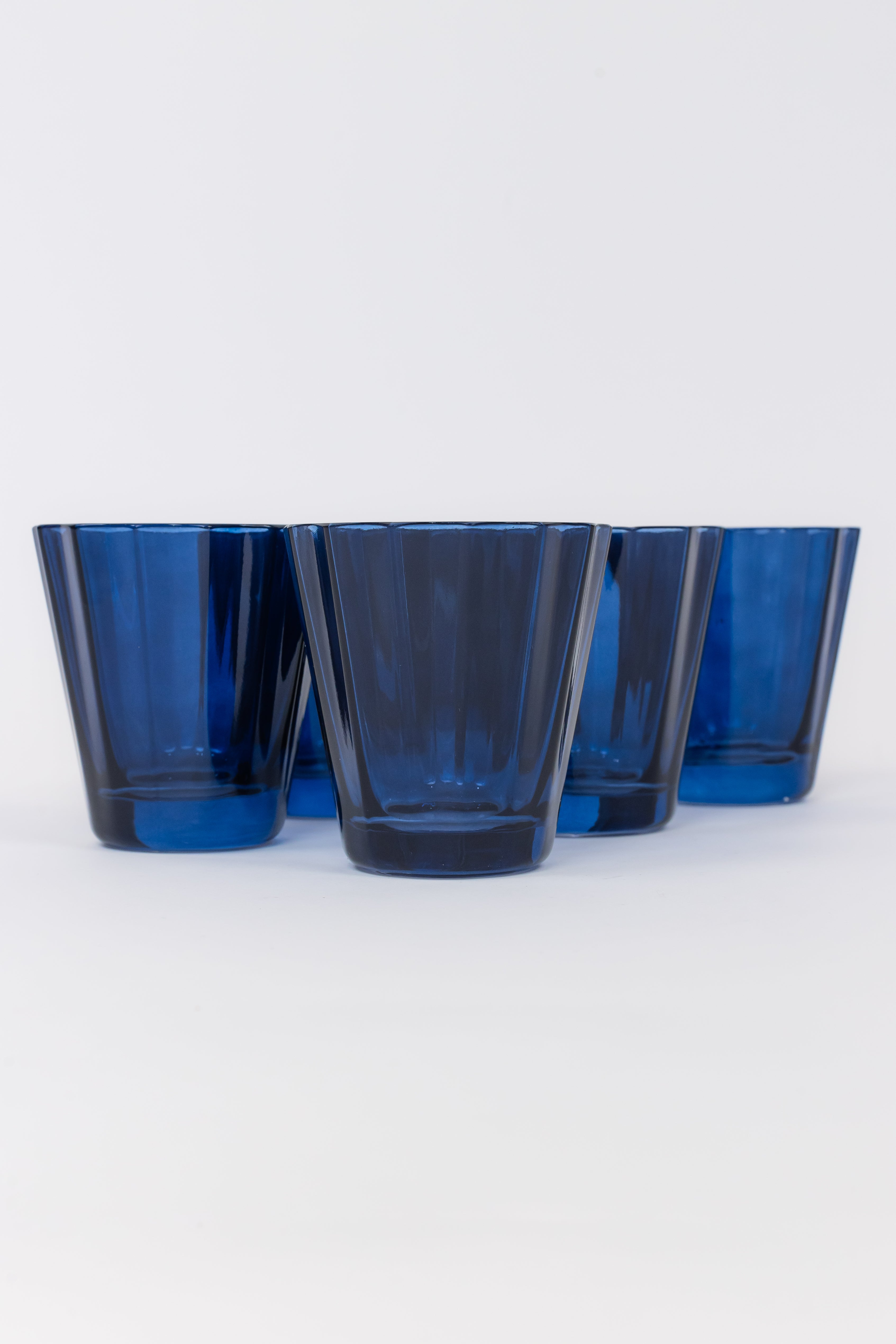 Estelle Colored Sunday Lowball Glasses - Set of 6 (Midnight Blue) | Elegant Cocktail & Whiskey Drinking Glasses for Home Bar, Party & Entertaining