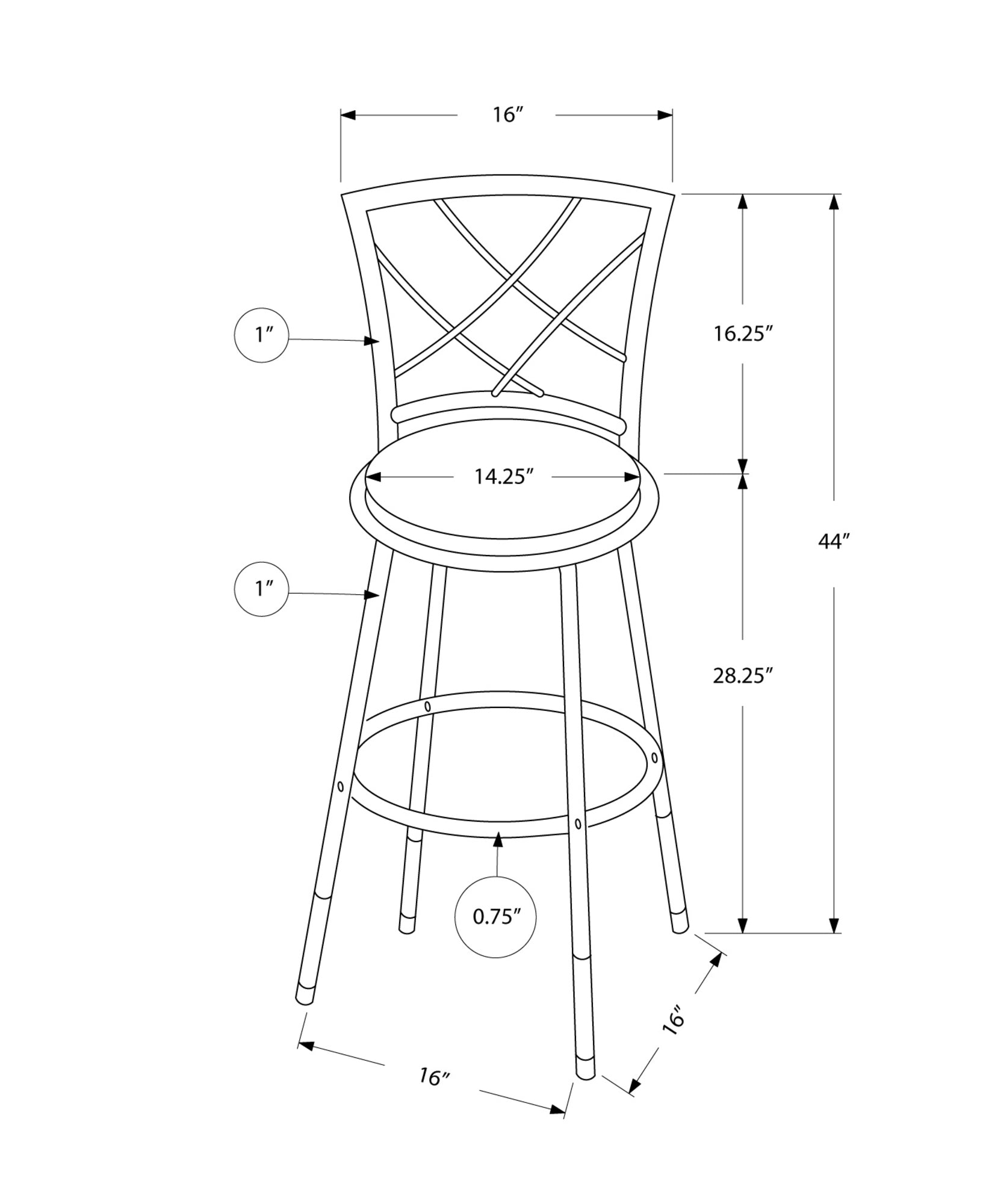 Premium Black Leather-Look Swivel Bar Stools - Set of 2 for Kitchen Island, Home Bar & Dining Room - Modern Counter Height Stools with 360° Rotation